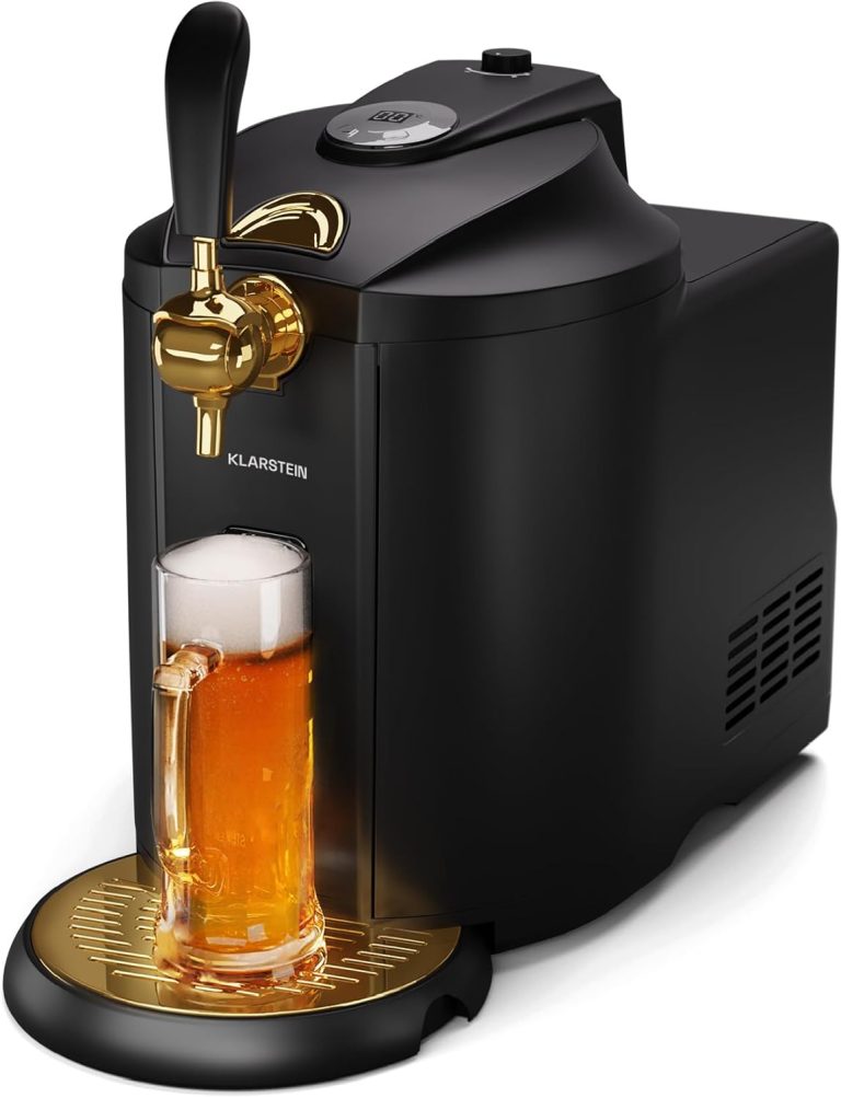 KLARSTEIN Tireuse à Bière 5 L - Machine à bière Pression avec Refroidissement Ultra Rapide, Noir-Or