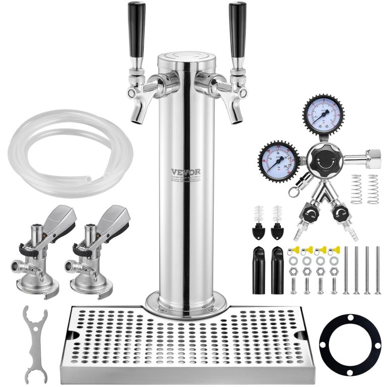 VEVOR Kit Colonne à Bière Double Robinet en Acier Inoxydable